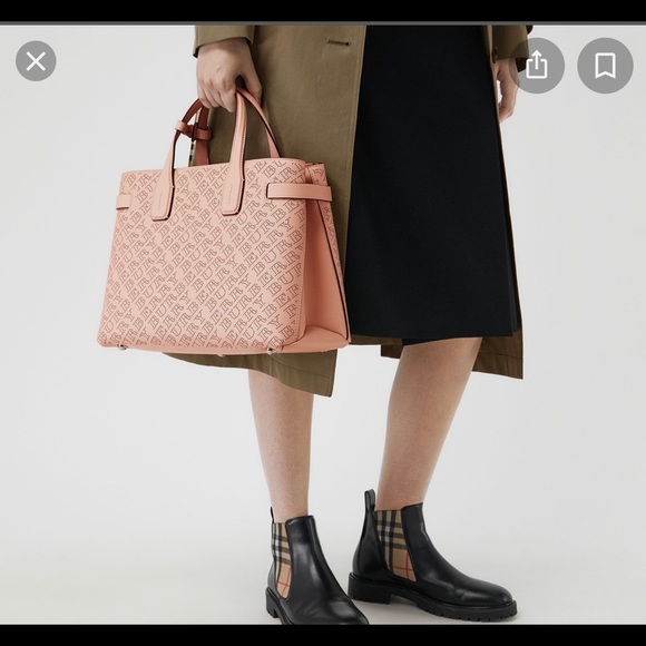 SOLD - Burberry Medium Banner In Perforated Logo - Picture 2 of 12